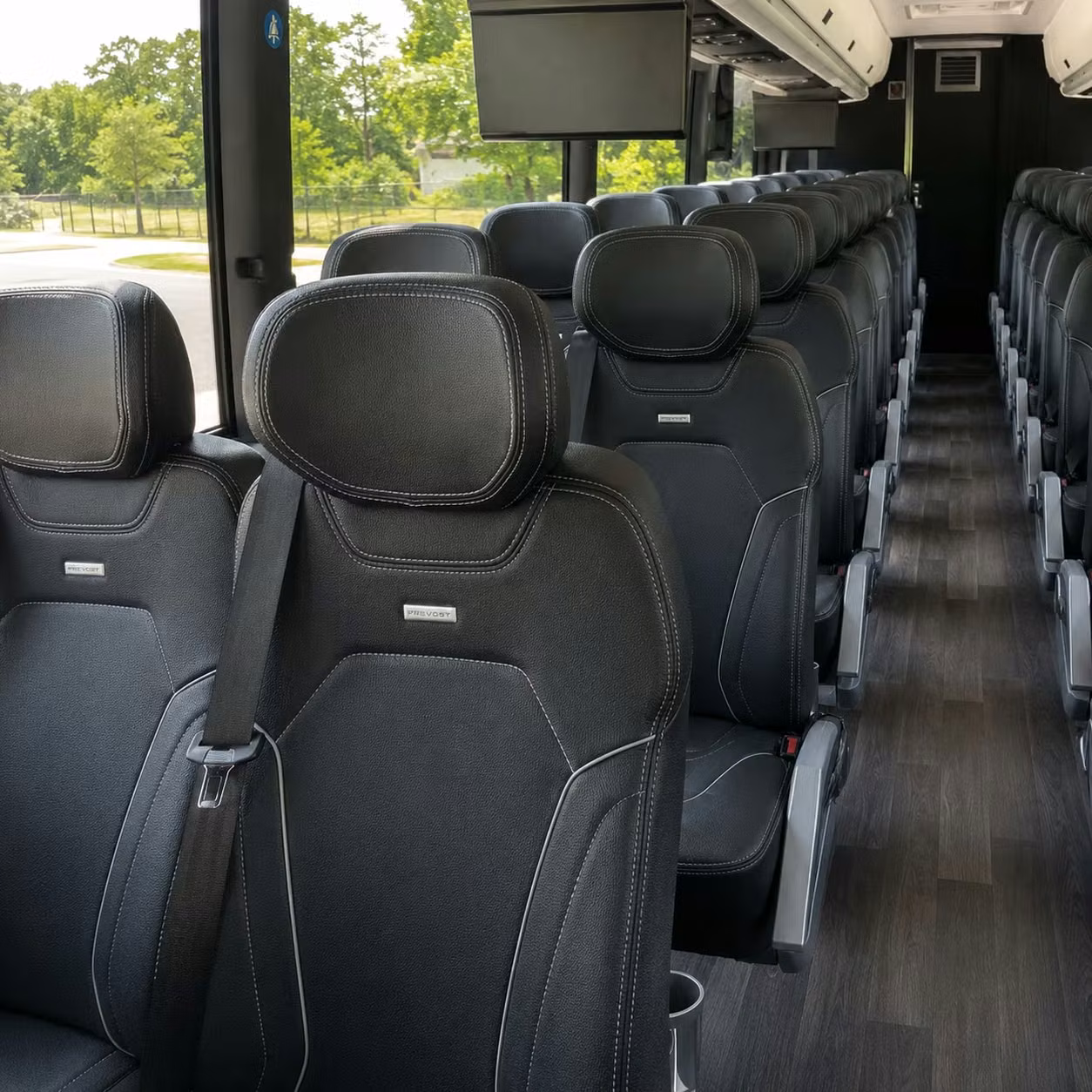 56 passenger charter bus interior
